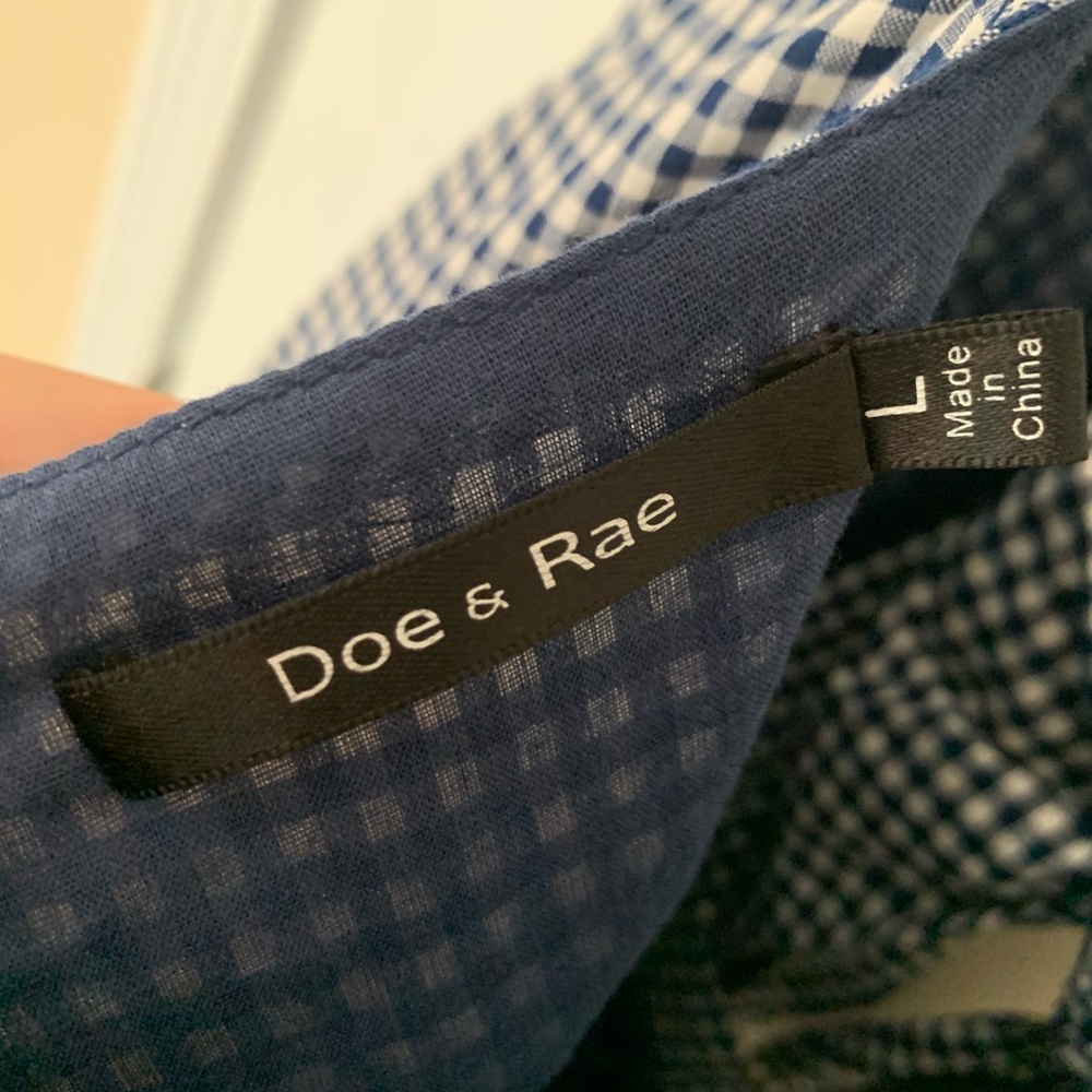 Doe & Rae Navy and White Gingham Jumpsuit